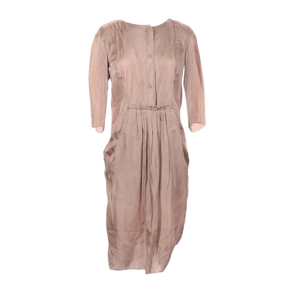 NINA RICCI Dress Made in France Pockets FR 36 US 4 Small Dusty Rose Pale Pink - Picture 6 of 10